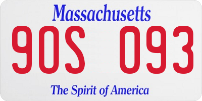 MA license plate 9OS093