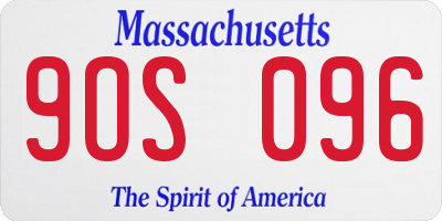 MA license plate 9OS096