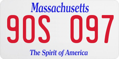 MA license plate 9OS097