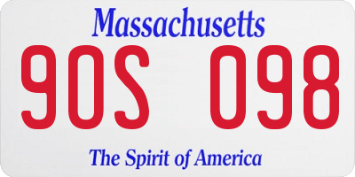 MA license plate 9OS098