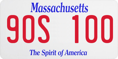 MA license plate 9OS100