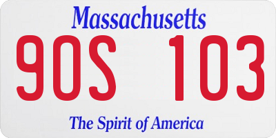 MA license plate 9OS103