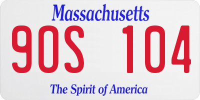 MA license plate 9OS104