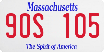 MA license plate 9OS105