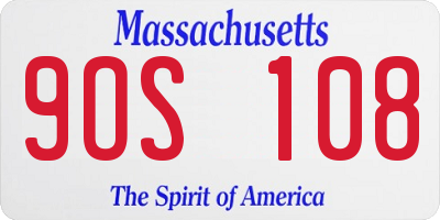 MA license plate 9OS108