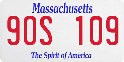 MA license plate 9OS109
