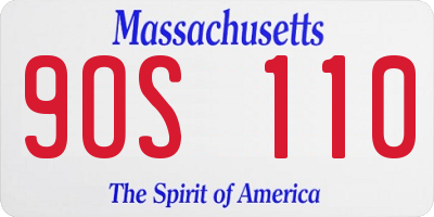 MA license plate 9OS110