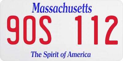 MA license plate 9OS112