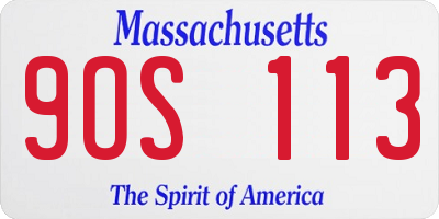 MA license plate 9OS113