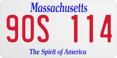 MA license plate 9OS114