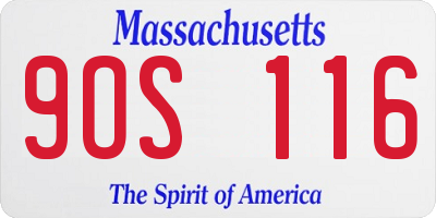 MA license plate 9OS116