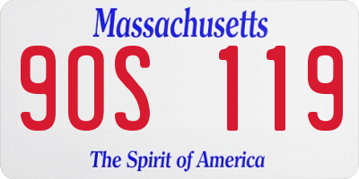 MA license plate 9OS119