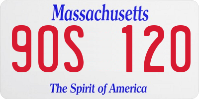 MA license plate 9OS120