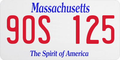 MA license plate 9OS125
