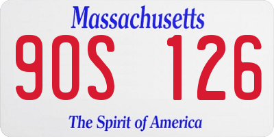 MA license plate 9OS126