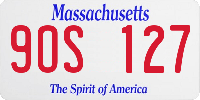 MA license plate 9OS127