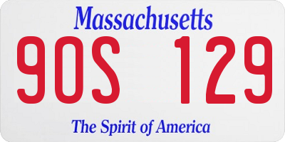 MA license plate 9OS129