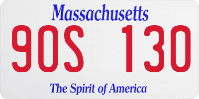 MA license plate 9OS130