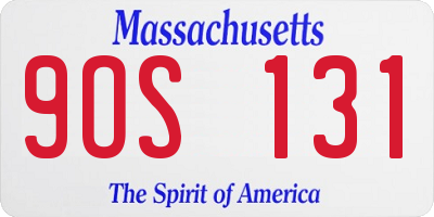 MA license plate 9OS131