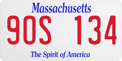 MA license plate 9OS134