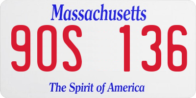 MA license plate 9OS136