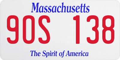 MA license plate 9OS138