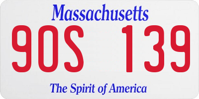 MA license plate 9OS139