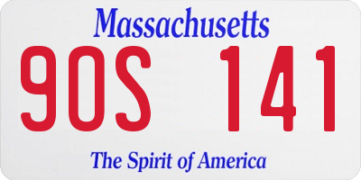 MA license plate 9OS141