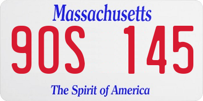 MA license plate 9OS145