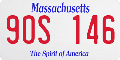 MA license plate 9OS146