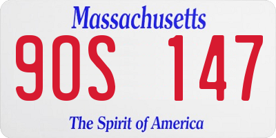 MA license plate 9OS147