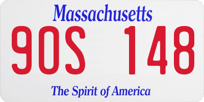MA license plate 9OS148