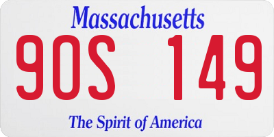MA license plate 9OS149
