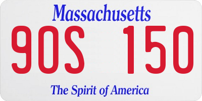 MA license plate 9OS150
