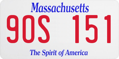 MA license plate 9OS151