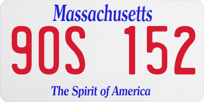 MA license plate 9OS152