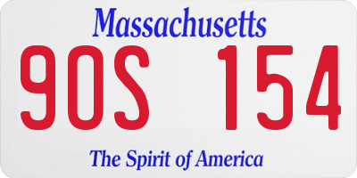 MA license plate 9OS154