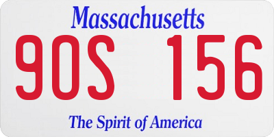 MA license plate 9OS156