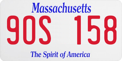 MA license plate 9OS158
