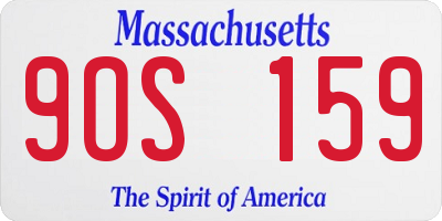 MA license plate 9OS159