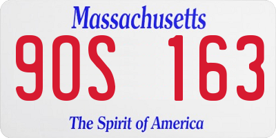 MA license plate 9OS163