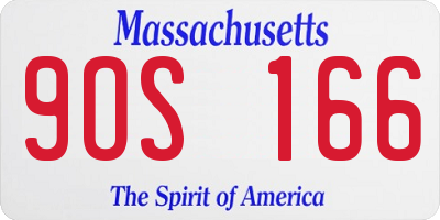 MA license plate 9OS166