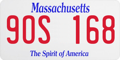 MA license plate 9OS168