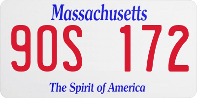 MA license plate 9OS172