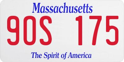 MA license plate 9OS175
