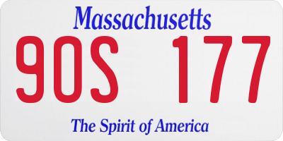 MA license plate 9OS177