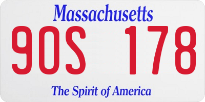 MA license plate 9OS178