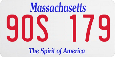 MA license plate 9OS179