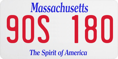 MA license plate 9OS180