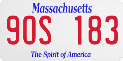 MA license plate 9OS183